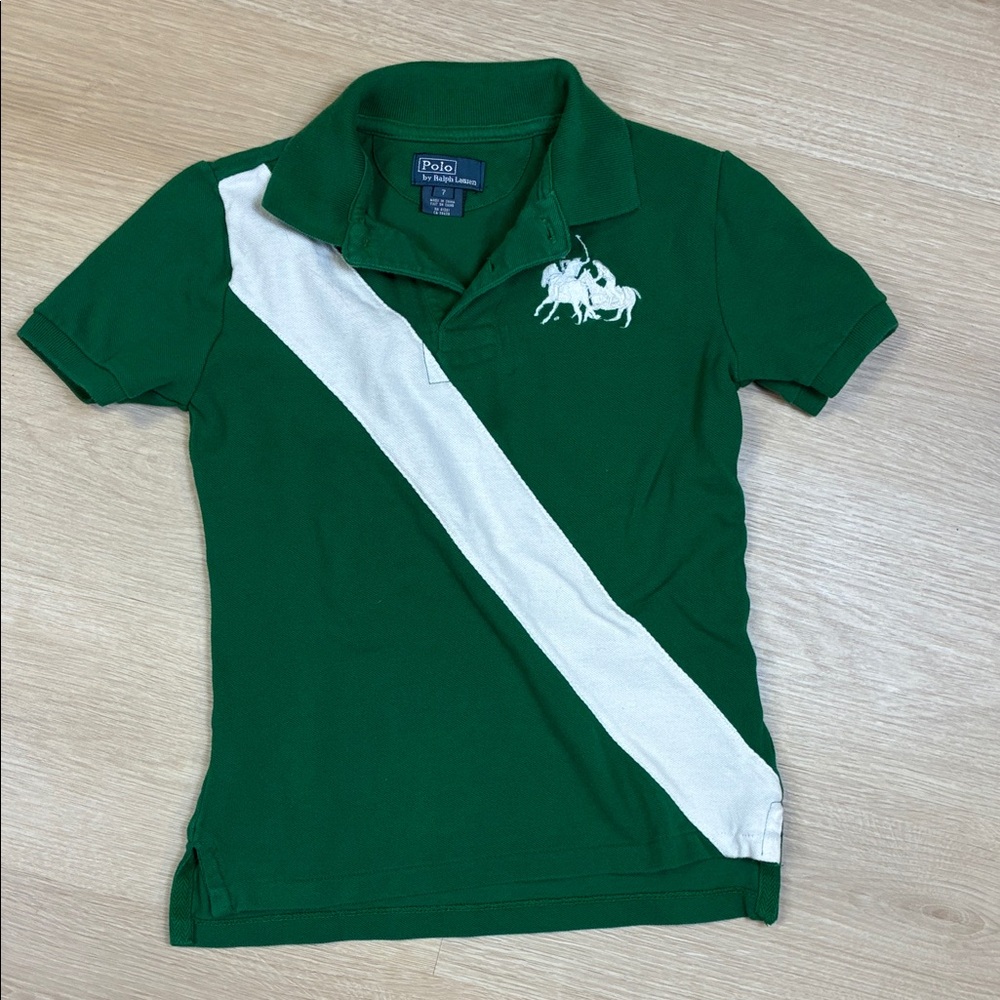 Polo by Ralph Lauren Kids Green and White Polo Shirt